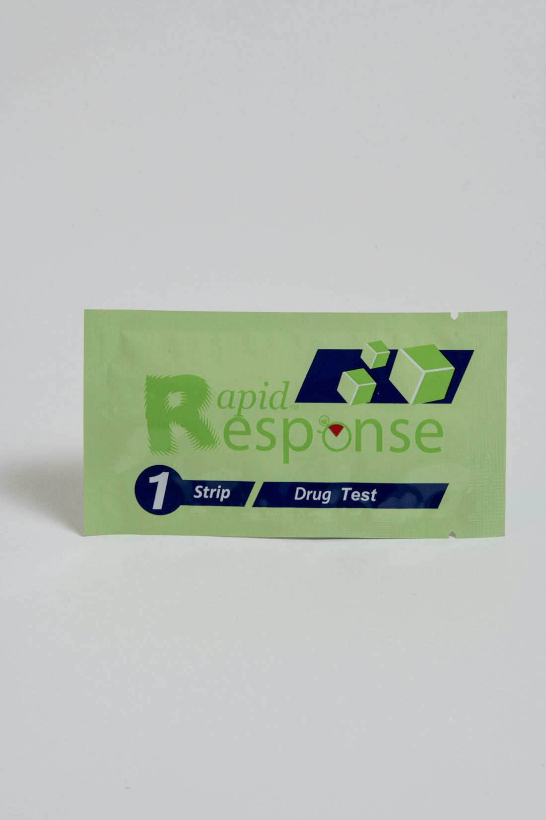 a packet of rapid response strips on a white background